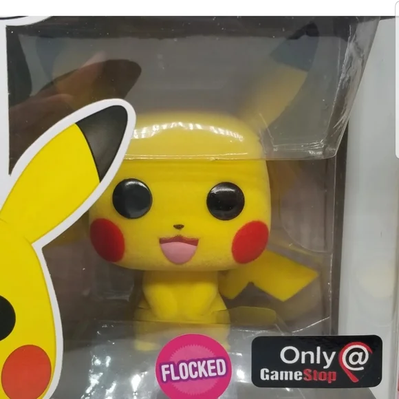 Pokemon Flocked Funko Pop! Pikachu Squirtle Charmander Exclusives with Protector - Picture 4 of 11